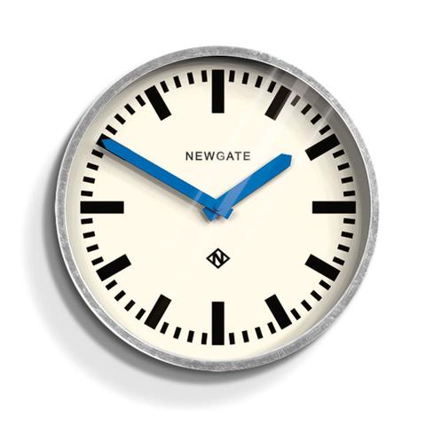 Newgate Luggage Wall Clock - Galvanised Blue Hands