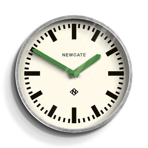 Newgate Luggage Wall Clock - Galvanised Green Hands