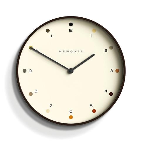 Newgate Mr Clarke Clock - Dark Wood Dot Dial 40