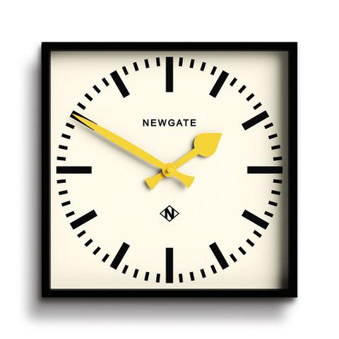 Newgate Number Five Wall Clock - Black Yellow Hands