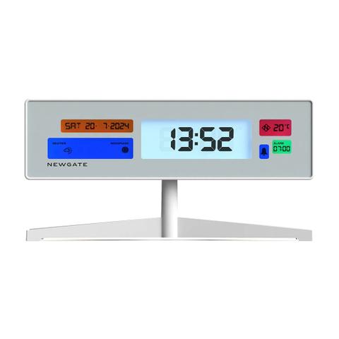 Newgate Supergenius LCD Alarm Clock - Matte White
