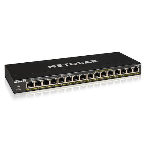Netgear GS316PP SOHO 16-Port Gigabit PoE+ (183W) Unmanaged Switch with FlexPoE