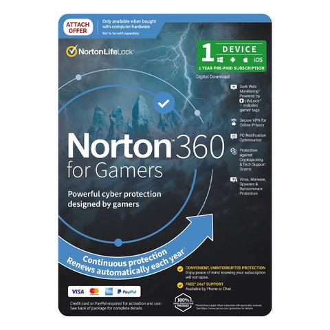Norton 360 for Gamers Empower 50GB AU 1 User 1 Device