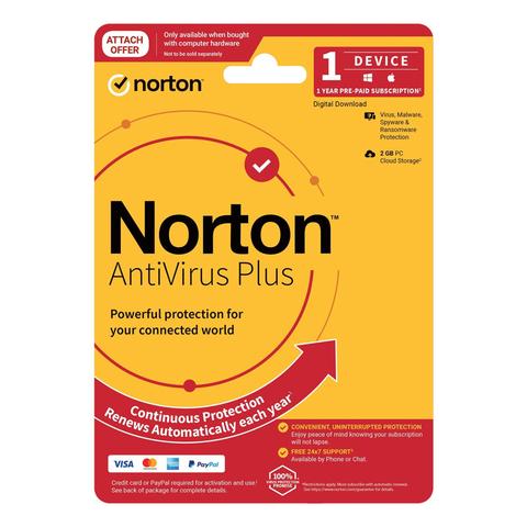 Norton Antivirus Plus 2GB - 1 User - 1 Device - 12 Month
