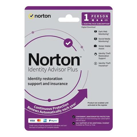 Norton Identity Advisor Plus - 1 Device for 1 User - 1 Year