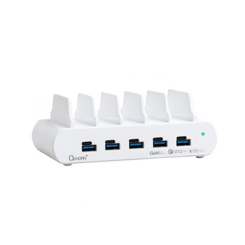 Oxhorn 150W 5 Port GaN Charging Dock with Built-In Device Rack