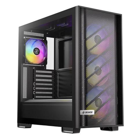 Okinos 612 ARGB Mid-Tower Case - Black