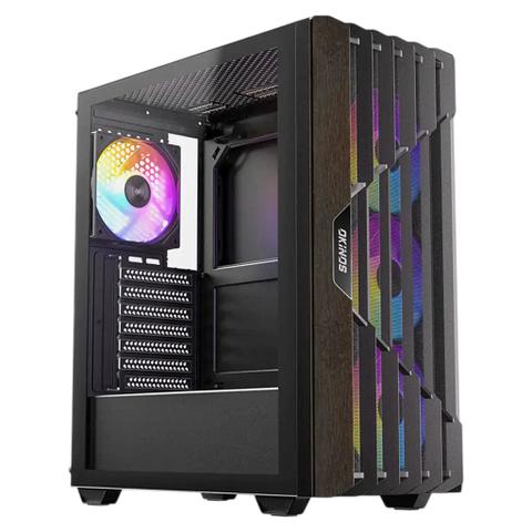 OKINOS Cypress P5 ARGB Oak Wood Trim ATX Mid-Tower Case