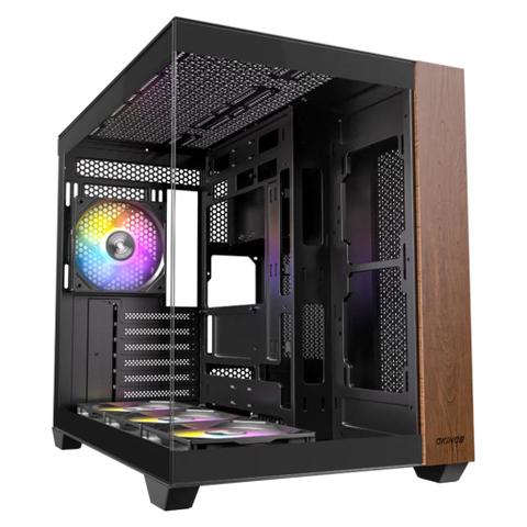 OKINOS M6 ARGB ATX Genuine Walnut Wood Case