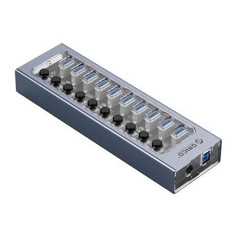 Orico AT2U3-10AB Aluminium 10-Port USB 3.0 Hub with Individual Switches