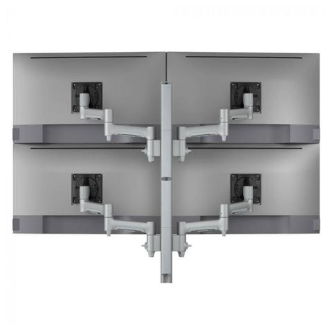 Atdec AWMS-4-4675 Quad 460mm Heavy Duty Monitor Arms F Clamp - Silver