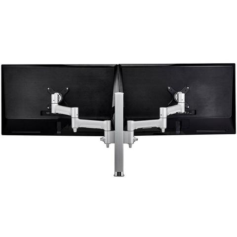 Atdec AWMS-2-4640F-S 400mm Post Dual Articulating Monitor F Clamp - Silver