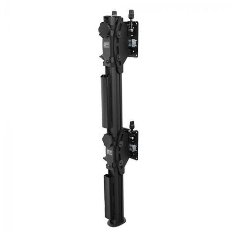 Atdec AWMS-2-BT75 Post Heavy Duty Dual Vertical Monitor - Black Clamp Mount
