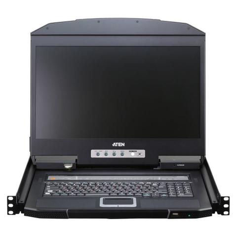 ATEN 16 Port USB HDMI Single Rail Widescreen LCD KVM Console
