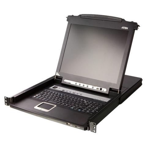 ATEN 17.3" 8 Port PS/2-USB VGA Single Rail LCD KVM Switch