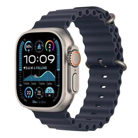 Apple Watch Ultra 2 49mm Natural Titanium Case GPS + Cellular Band (Navy)
