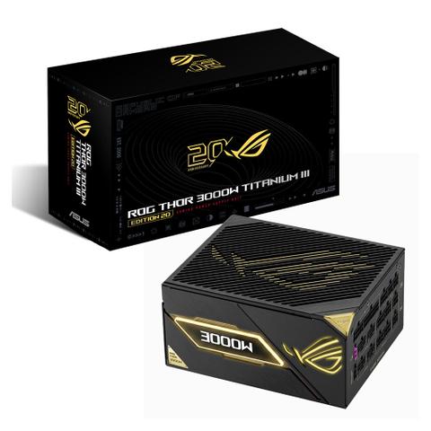 ASUS ROG Thor Titanium III 3000W 80+ Titanium ATX 3.1 PCIe 5.1 Fully Modular Power Supply with ROG Equalizer Cable - Edition 20
