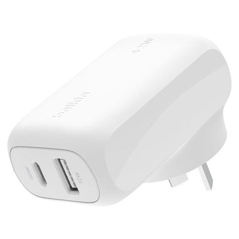 Belkin 42W USB-A + USB-C Wall Charger w/PPS & PD (White)