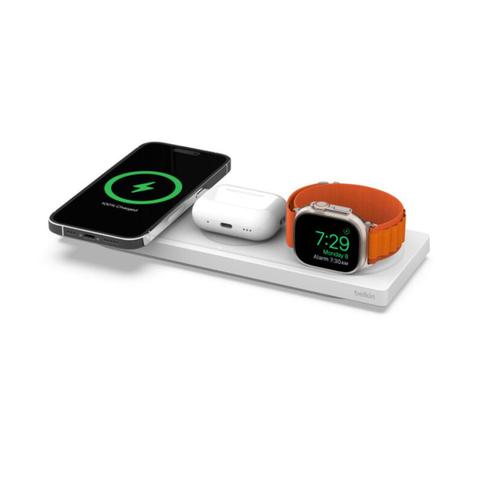 Belkin BoostCharge Pro 3-in-1 Wireless Charging Pad With MagSafe (White)