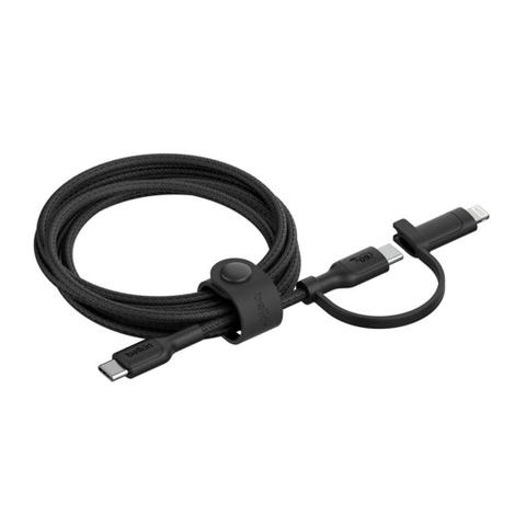 Belkin BoostCharge Pro 1.5m 2 in 1 Cable with USB-C and Lightning Connector (Black)