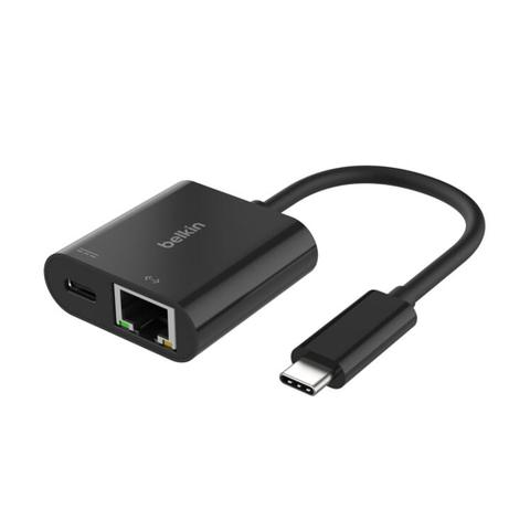 Belkin Connect USB-C to Ethernet Cable with Charging Adapter (Black)