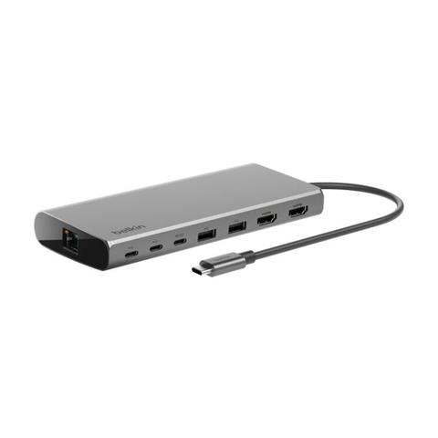 Belkin Connect 100W PD Universal USB-C 8-in-1 Dual Display Core Hub - Space Grey