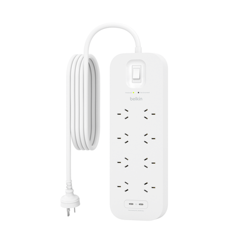 Belkin 8-Outlet Surge Protection Strip with Dual USB-C Charging Ports