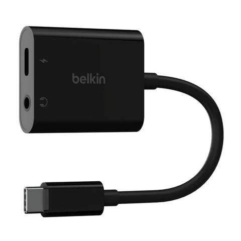 Belkin RockStar 3.5mm Audio & USB-C Charge Adapter (Black)