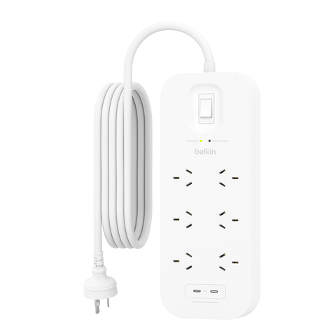 Belkin 6-Outlet Surge Protection Strip with Dual USB-C Charging Ports