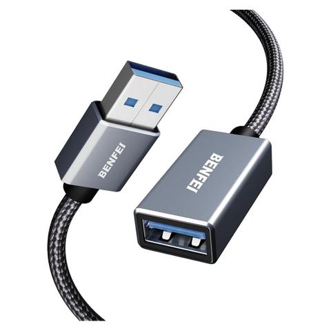 BENFEI 393GY 5m USB 3.0 Male to Female Extension Nylon Braided Cable