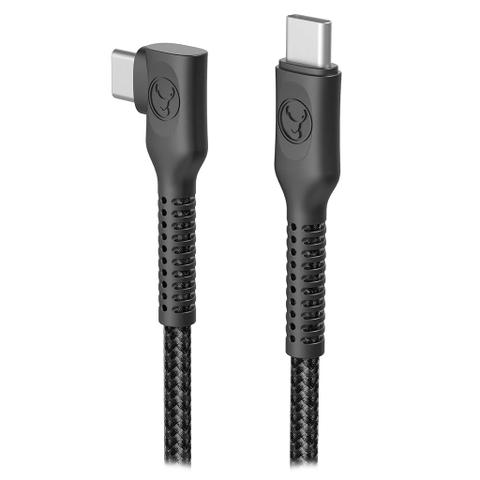 Bonelk Long-Life Easy Grip USB-C to USB-C Right Angle Cable 100W 2 m (Black)