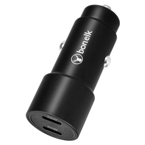 Bonelk Eco Series 38W PD Dual USB-C Car Charger (Black)
