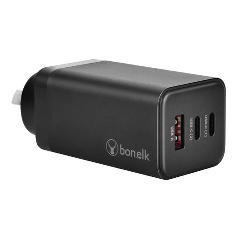 Bonelk Eco Series 65W PD Wall Charger 3 x USB-C (Black)