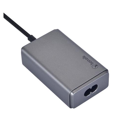 Bonelk Long-Life 65W PD GaN Desktop Charger w/ In-Built USB-C Cable - Space Grey