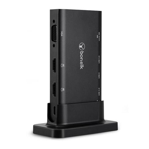 Bonelk Desktop Series 9 in 1 USB-C Multiport Hub, Black - ELK-80031-R