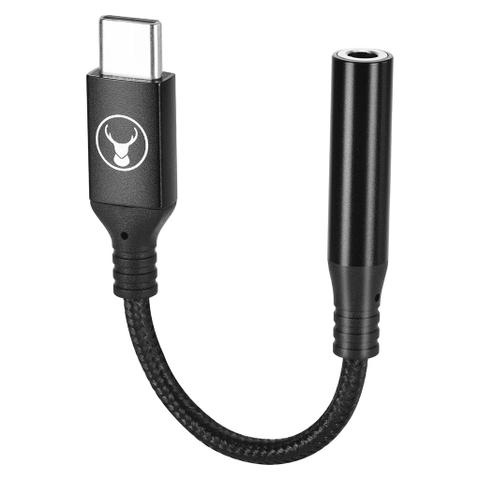 Bonelk USB-C to 3.5mm Long-Life Adapter (Black)