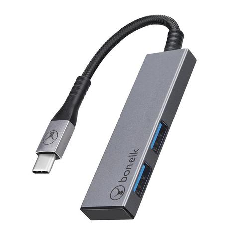 Bonelk Long-Life Series USB-C to 2 Port USB 3.0 Slim Hub (Space Grey)