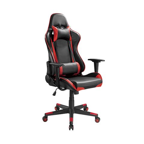 Brateck CH06-12 PU Leather Gaming Chair with Headrest and Lumbar Support - Black/Red