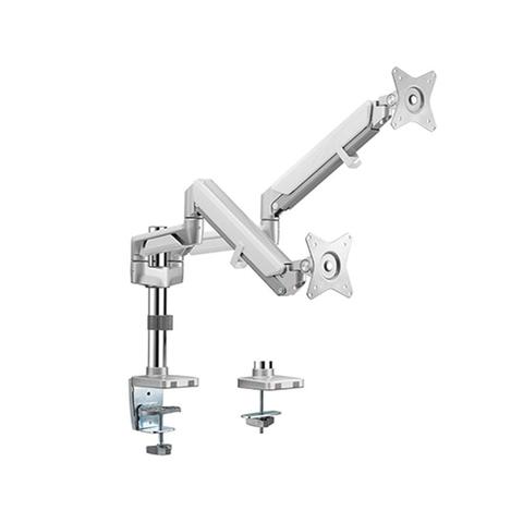 Brateck Dual Monitors Pole-Mounted Epic Gas Spring Aluminum Monitor Arm