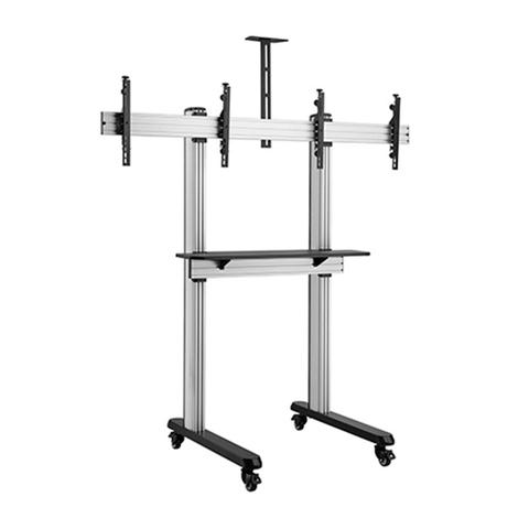 Brateck Dual Screen TV Trolley Cart With Camera Shelf (43" - 55" Max 50kg)