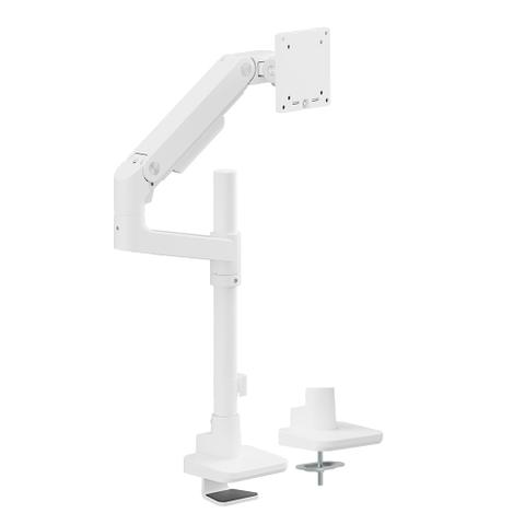 Brateck Noteworthy Heavy-Duty Gas Spring Single Monitor Arm Mount - 17"-49" (White)