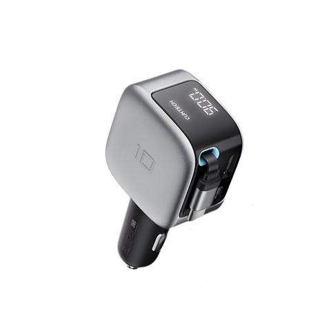 CUKTECH 10 100W 3 Port Car Charger w/ Retractable USB-C Cable