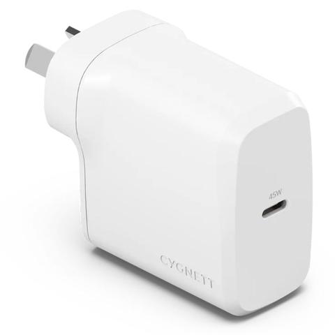 Cygnett PowerPlus 45W USB-C PD GaN Fast Wall Charger (White)