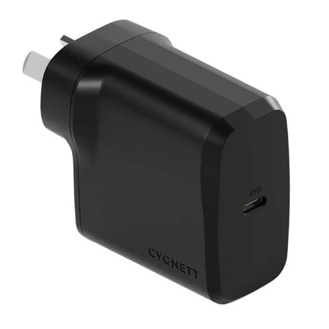 Cygnett PowerPlus 45W USB-C PD GaN Fast Wall Charger (Black)