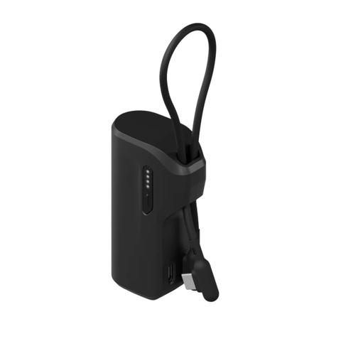 Cygnett ThumBoost 5000 mAh USB-C Power Bank w/ Silicone Cable - Black