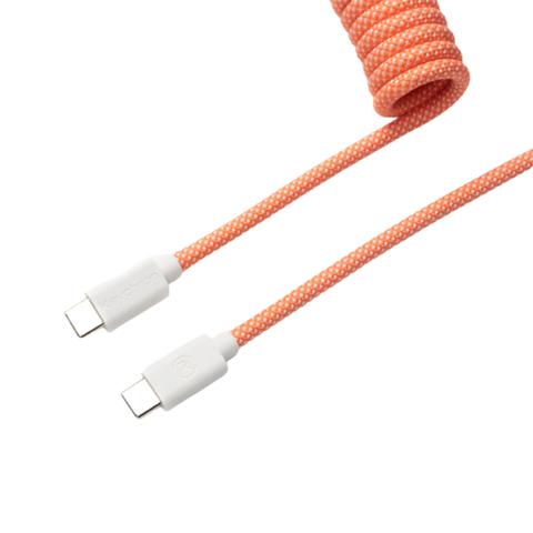Keychron Coiled Aviator Cable (Pink Orange / Straight)