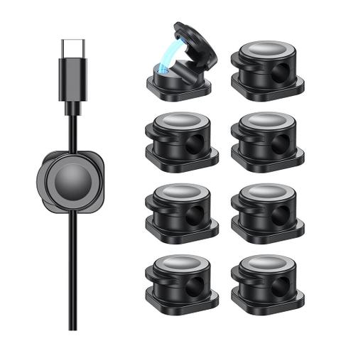Choetech MCC001-BK Professional Grade Magnetic Lock Cord Holder Clips Black - 6 Pack