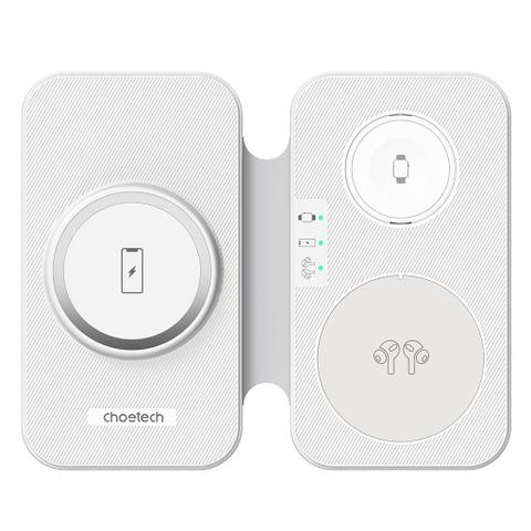 Choetech T616-F-WH 3-in-1 Magnetic Foldable Wireless Charger - White