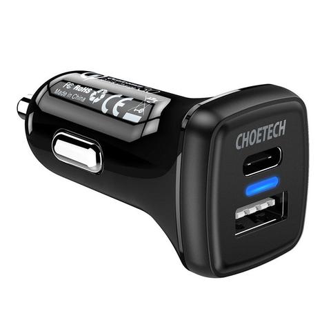 Choetech TC0005 36W 2-Port USB-C/USB-A Quick Charge Car Charger