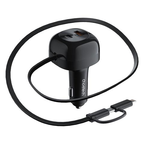 Choetech TC0036 PD45W USB-C+USB-A Car Charger w/ C+L Interface